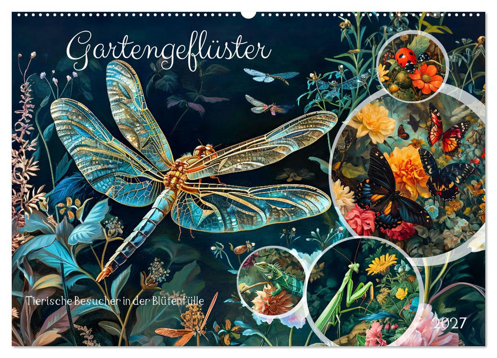 Gartengeflüster - Tierische Besucher in der Blütenfülle (CALVENDO Wandkalender 2027)