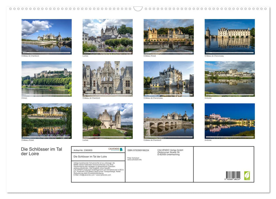 Die Schlösser im Tal der Loire (CALVENDO Wandkalender 2027)