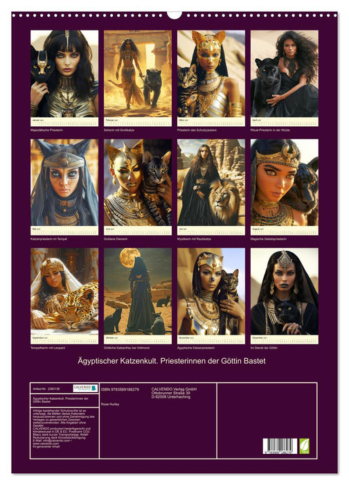 Ägyptischer Katzenkult. Priesterinnen der Göttin Bastet (CALVENDO Wandkalender 2027)