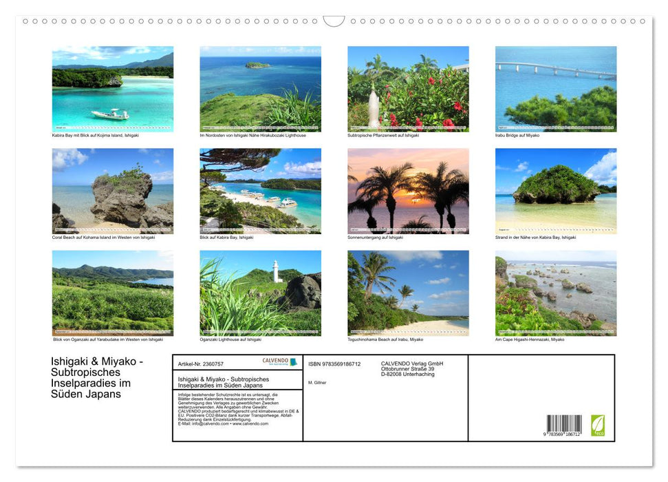 Ishigaki & Miyako - Subtropisches Inselparadies im Süden Japans (CALVENDO Wandkalender 2027)