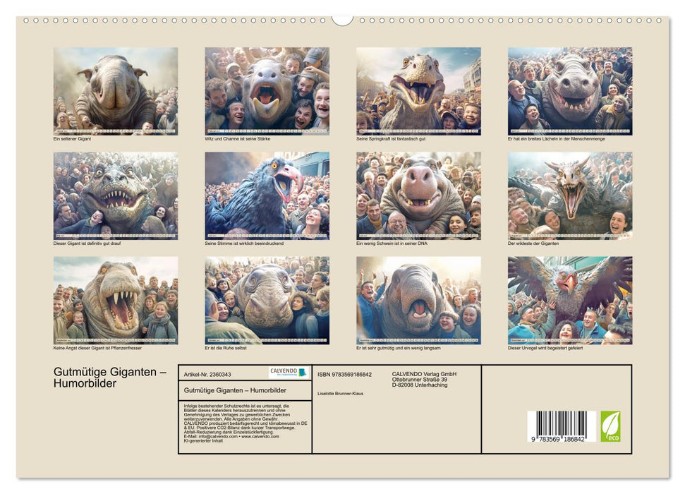 Gutmütige Giganten – Humorbilder (CALVENDO Premium Wandkalender 2027)