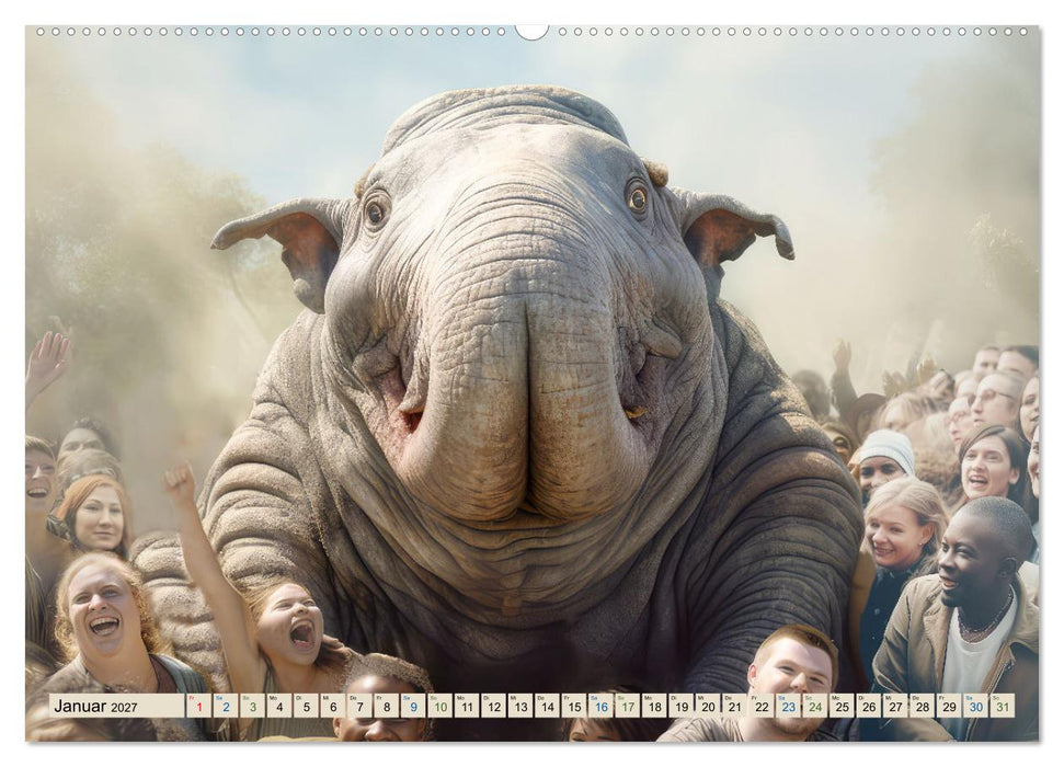 Gutmütige Giganten – Humorbilder (CALVENDO Premium Wandkalender 2027)