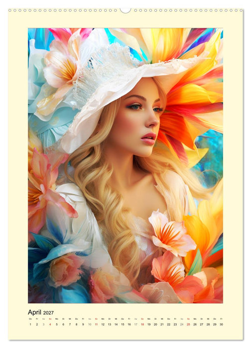 Blütenzauber. Floraler Reigen. Bezaubernde Frauen in Blumenpracht (CALVENDO Wandkalender 2027)