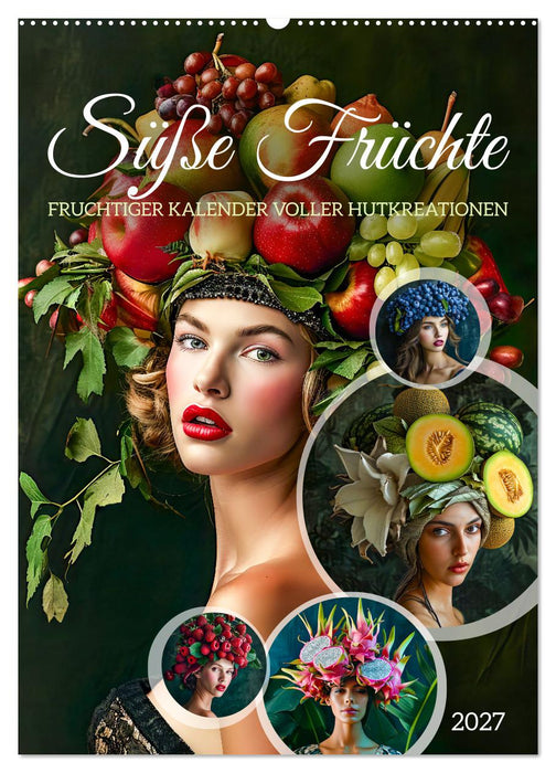 Süße Früchte - Fruchtiger Kalender voller Hutkreationen (CALVENDO Wandkalender 2027)