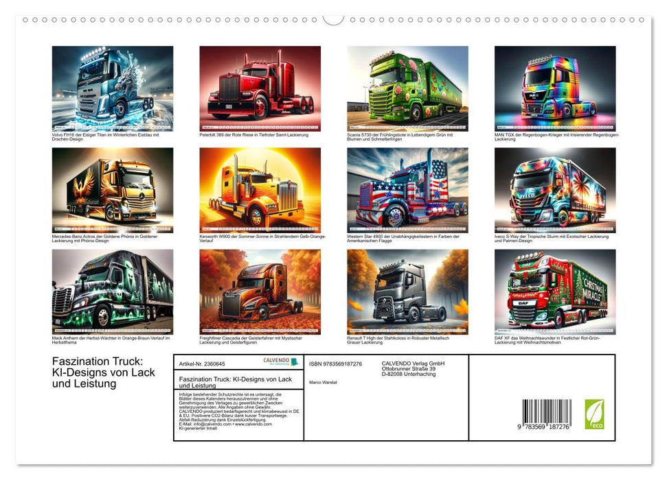 Faszination Truck: KI-Designs von Lack und Leistung (CALVENDO Premium Wandkalender 2027)