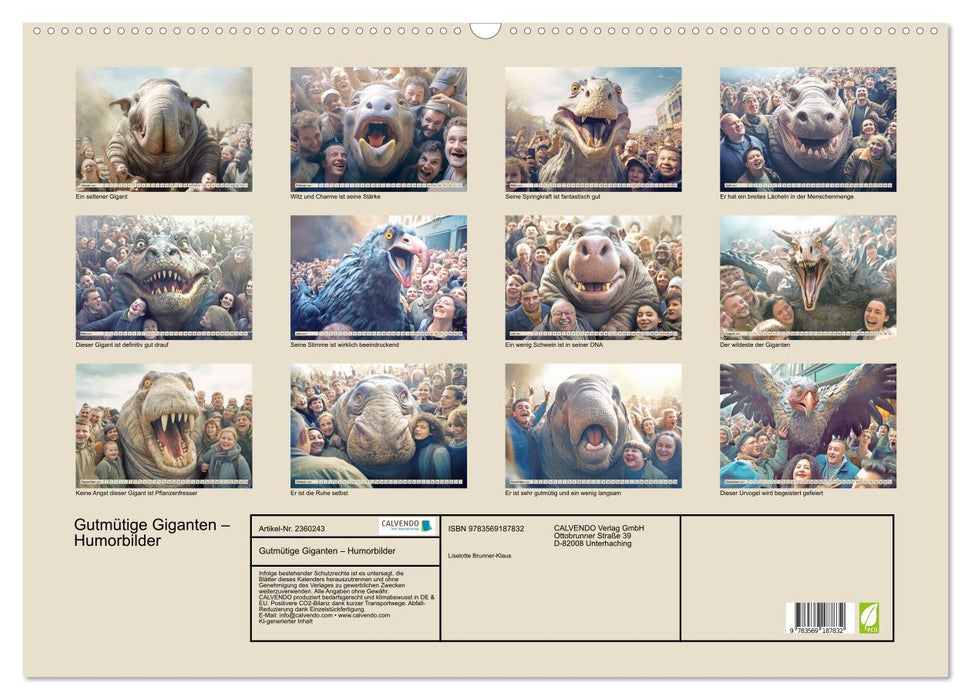 Gutmütige Giganten – Humorbilder (CALVENDO Wandkalender 2027)