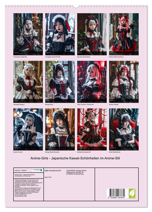 Anime-Girls - Japanische Kawaii-Schönheiten im Anime-Stil (CALVENDO Premium Wandkalender 2027)