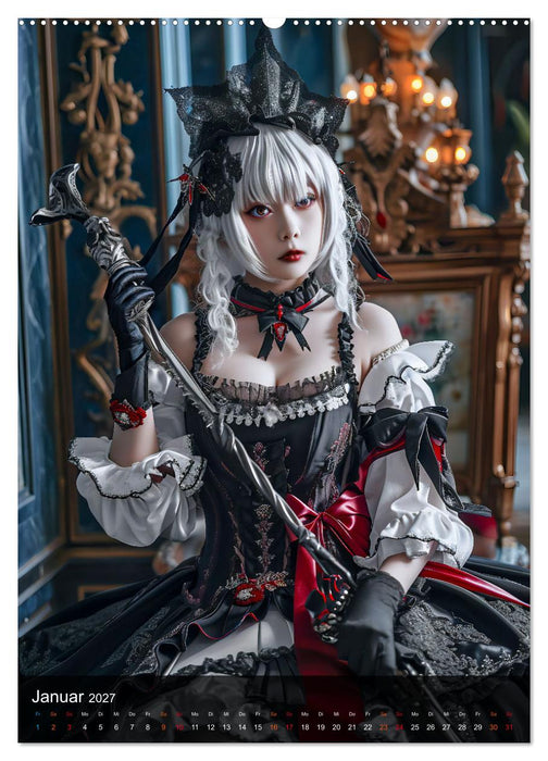 Anime-Girls - Japanische Kawaii-Schönheiten im Anime-Stil (CALVENDO Premium Wandkalender 2027)