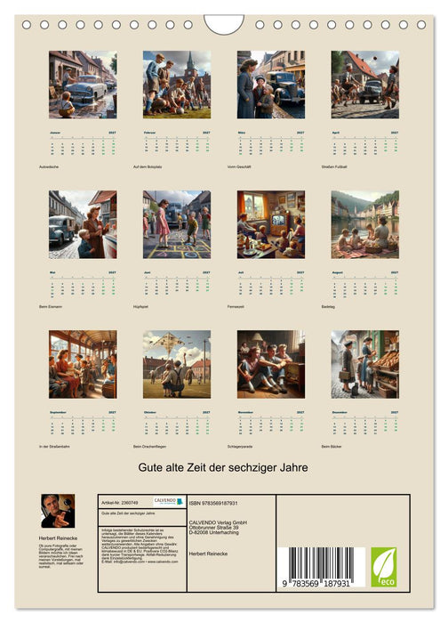 Gute alte Zeit der sechziger Jahre (CALVENDO Wandkalender 2027)