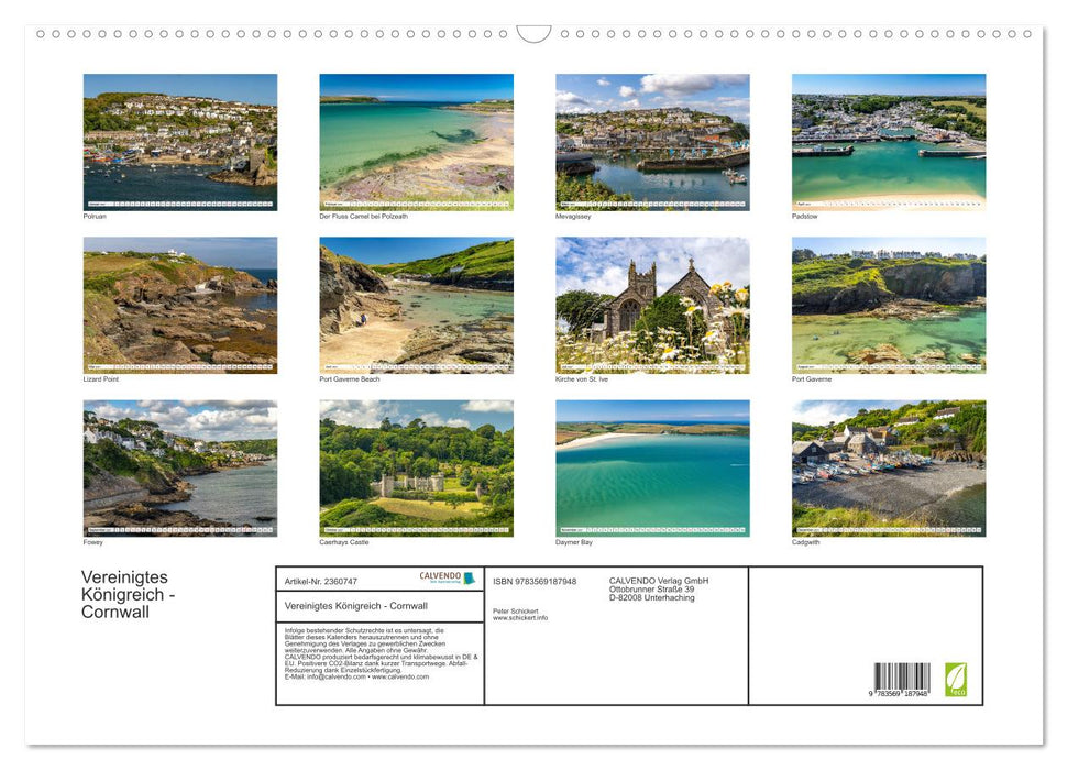 Vereinigtes Königreich - Cornwall (CALVENDO Wandkalender 2027)