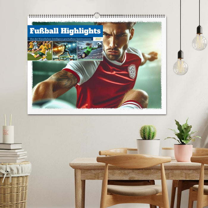 Fußball Highlights - Von der KI geschaffene Spielmomente (CALVENDO Wandkalender 2027)