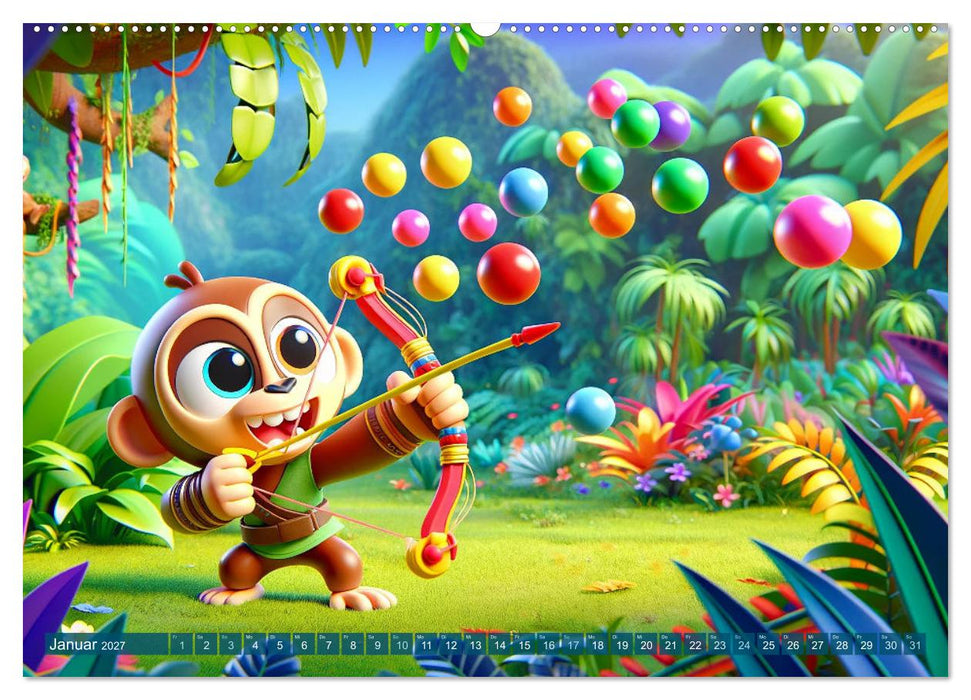 Dschungel-Freunde: Ein Jahr voller tierischer Begegnungen (CALVENDO Wandkalender 2027)