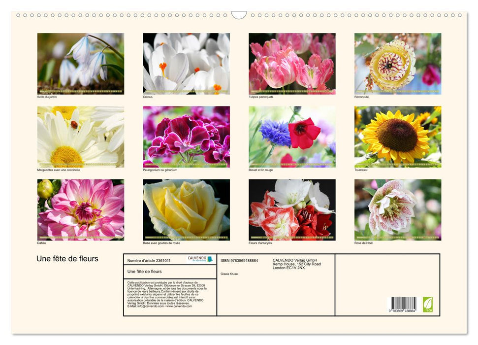 Une fête de fleurs (CALVENDO Calendrier mensuel 2027)