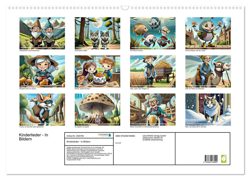 Kinderlieder - In Bildern (CALVENDO Wandkalender 2027)