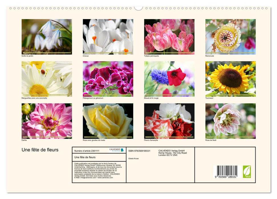 Une fête de fleurs (CALVENDO Calendrier supérieur 2027)