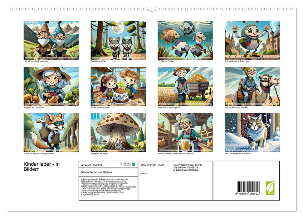 Kinderlieder - In Bildern (CALVENDO Premium Wandkalender 2027)