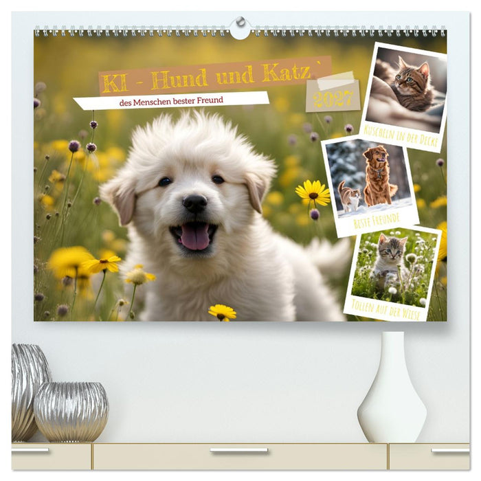 KI - Hund und Katz `des Menschen bester Freund (CALVENDO Premium Wandkalender 2027)