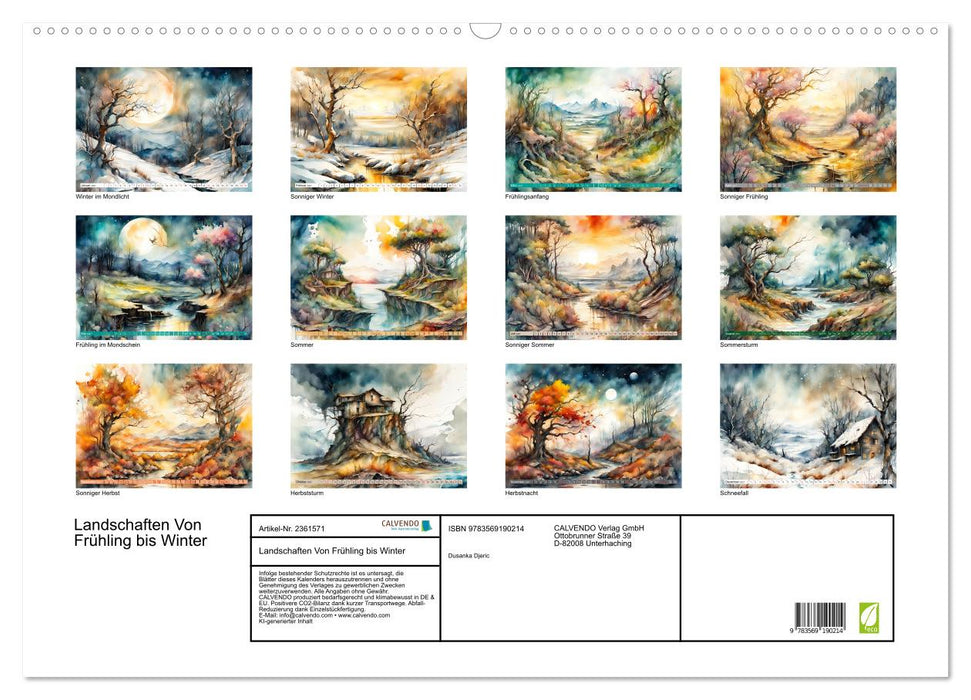 Landschaften Von Frühling bis Winter (CALVENDO Wandkalender 2027)