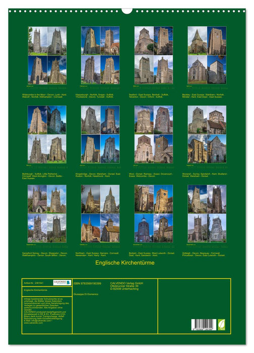 Englische Kirchentürme (CALVENDO Wandkalender 2027)