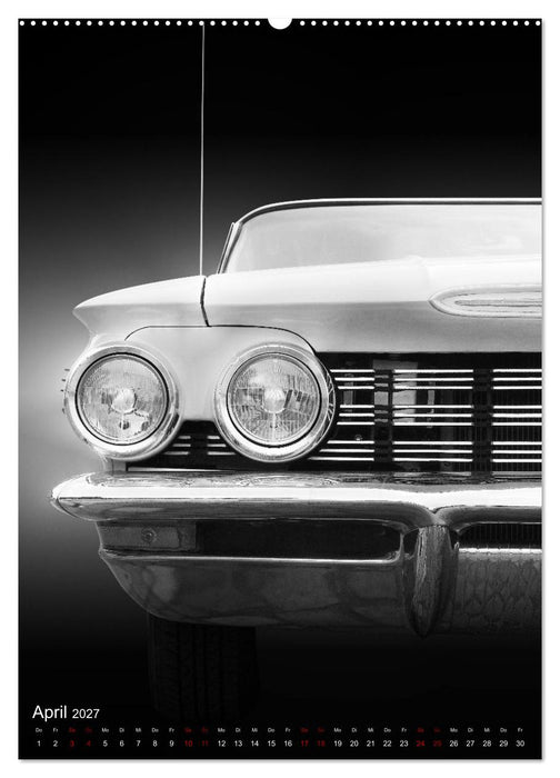 Amerikanische Autos aus den Jahren 1957 bis 1976 Frontansichten (CALVENDO Premium Wandkalender 2027)