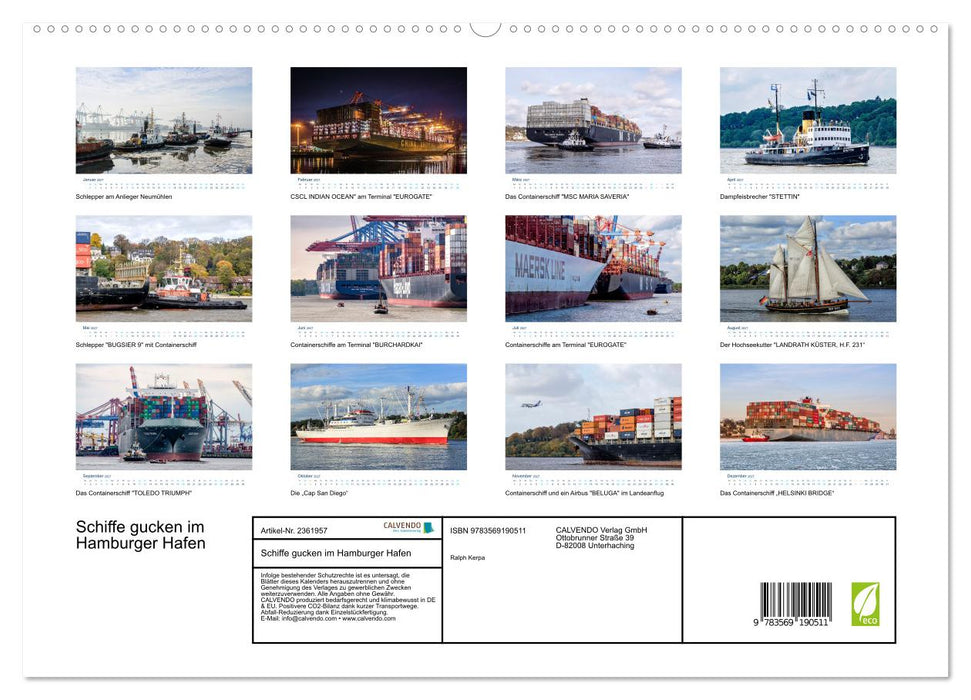 Schiffe gucken im Hamburger Hafen (CALVENDO Premium Wandkalender 2027)