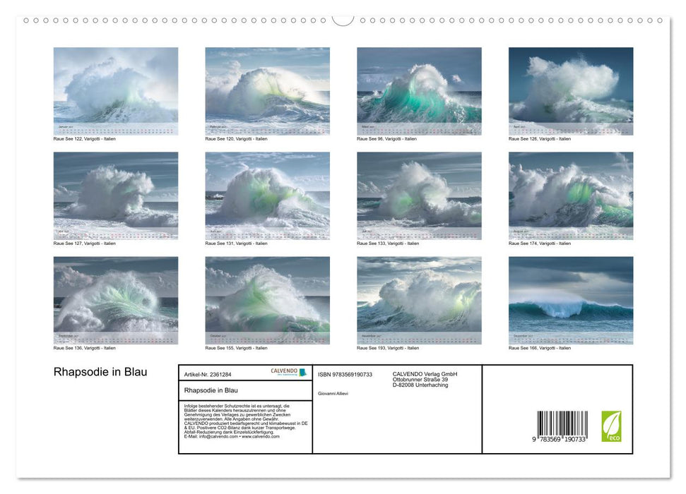 Rhapsodie in Blau (CALVENDO Premium Wandkalender 2027)