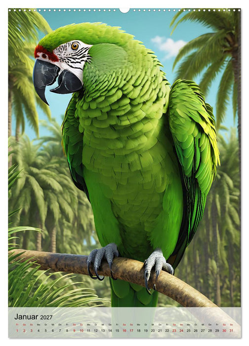 Die exotische Welt der Papageien (CALVENDO Premium Wandkalender 2027)