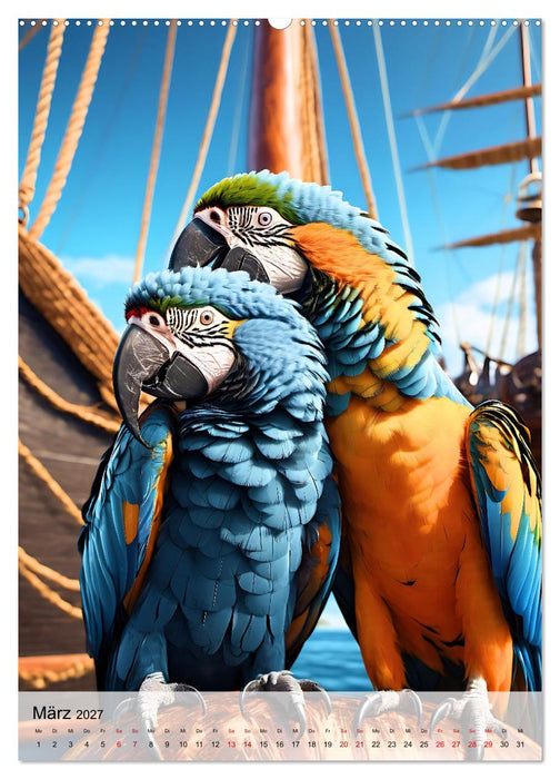 Die exotische Welt der Papageien (CALVENDO Premium Wandkalender 2027)