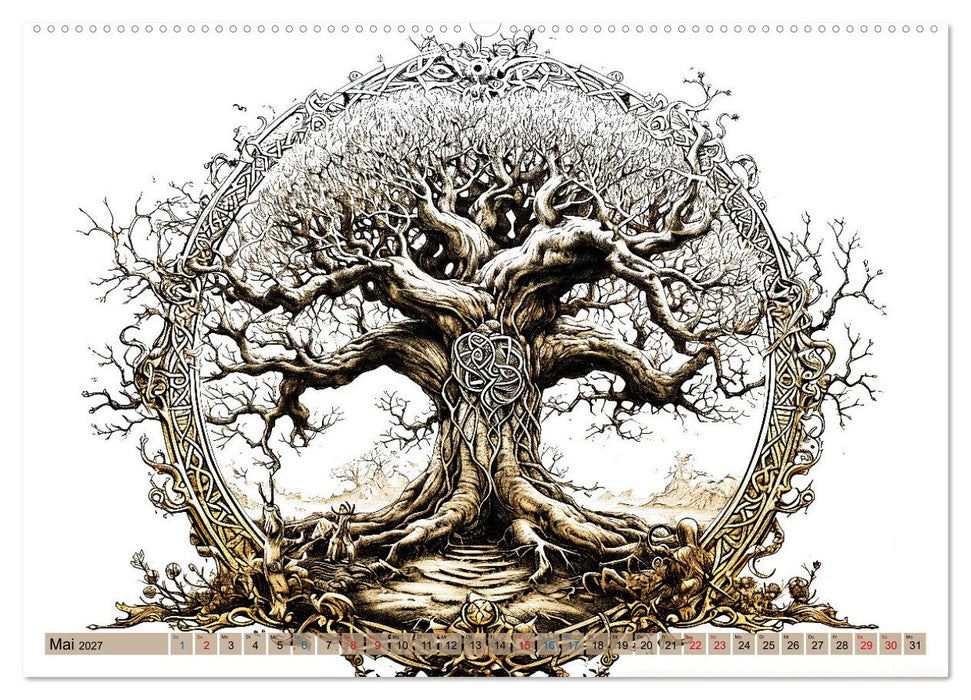 Götter der Wikinger - Skizzen zur Welt der Nordischen Mythologie (CALVENDO Premium Wandkalender 2027)