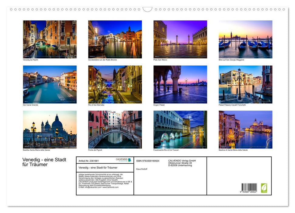 Venedig - eine Stadt für Träumer (CALVENDO Wandkalender 2027)