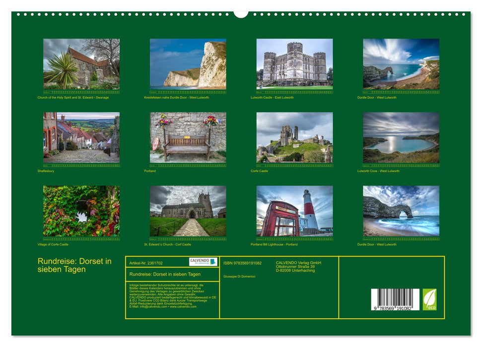 Rundreise: Dorset in sieben Tagen (CALVENDO Premium Wandkalender 2027)