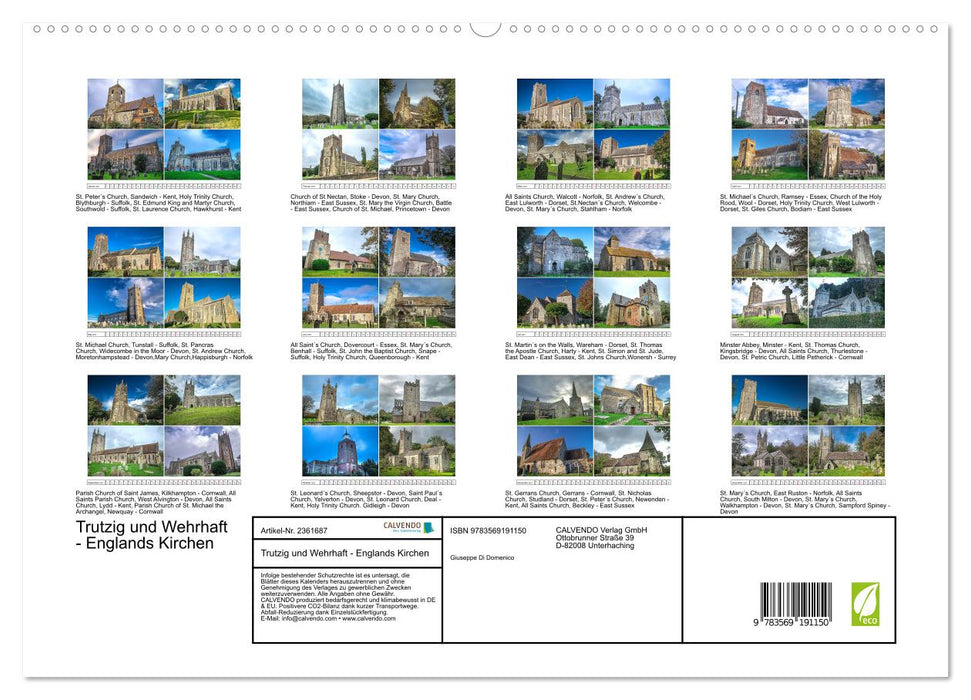 Trutzig und Wehrhaft - Englands Kirchen (CALVENDO Premium Wandkalender 2027)