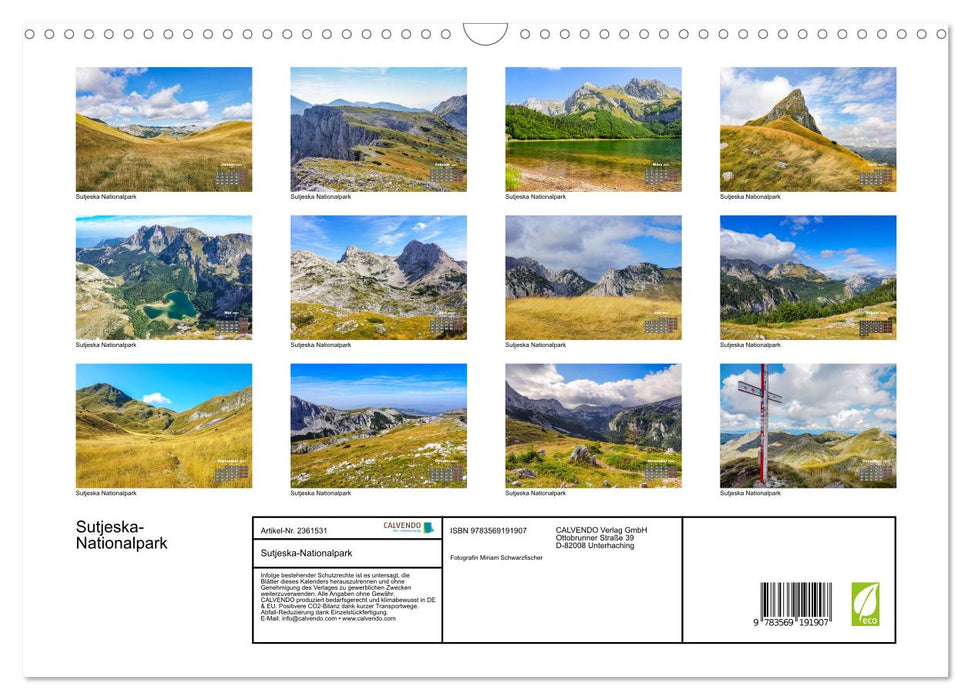Sutjeska-Nationalpark (CALVENDO Wandkalender 2027)