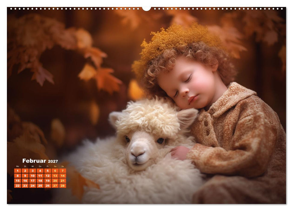 Kleine Schlummerparade: Babys und ihre kuscheligen Tierfreunde (CALVENDO Wandkalender 2027)