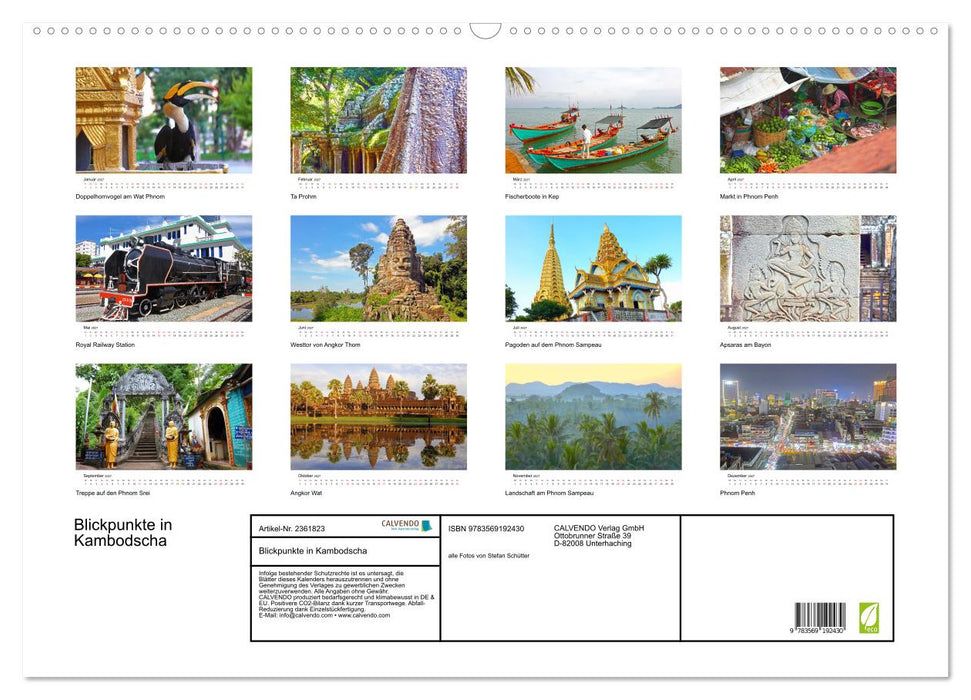 Blickpunkte in Kambodscha (CALVENDO Wandkalender 2027)