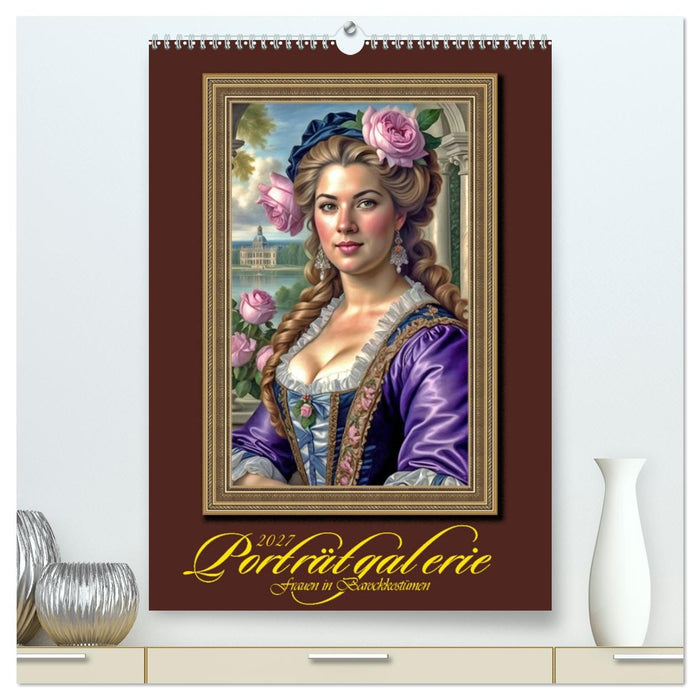 Porträtgalerie, Frauen in Barockkostümen (CALVENDO Premium Wandkalender 2027)