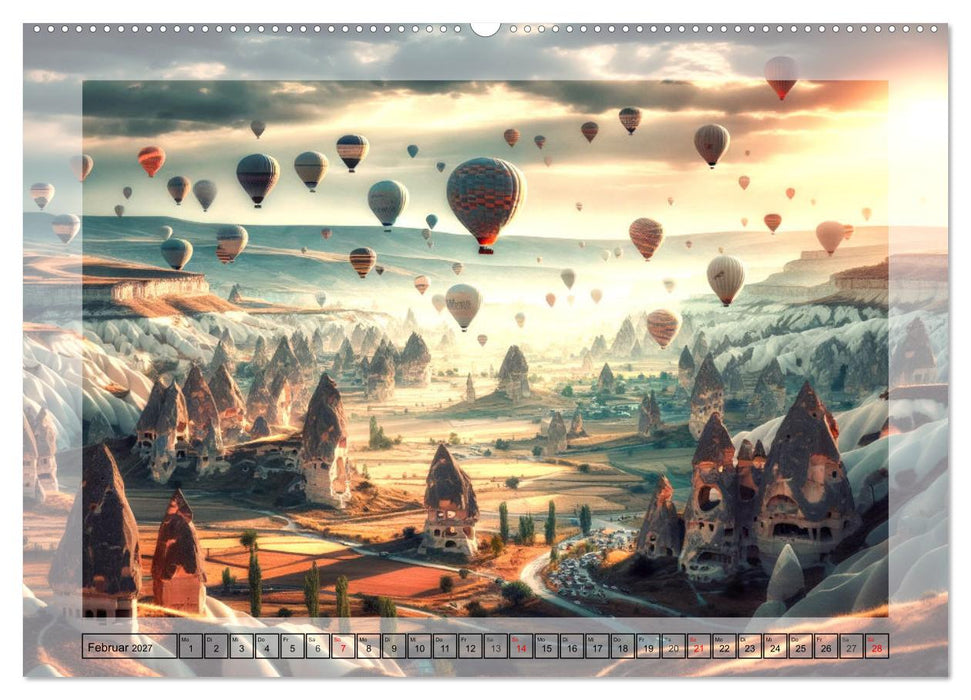 Faszinierende Welt: Eine Reise mit der Künstlichen Intelligenz an Magische Orte (CALVENDO Premium Wandkalender 2027)
