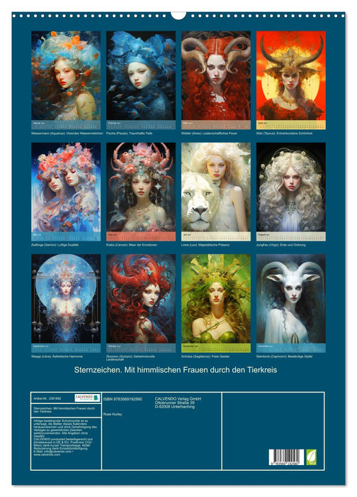 Sternzeichen. Mit himmlischen Frauen durch den Tierkreis (CALVENDO Wandkalender 2027)