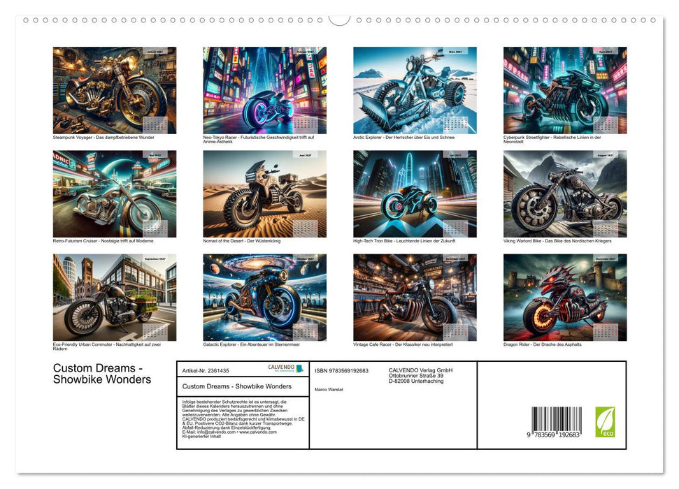 Custom Dreams - Showbike Wonders (CALVENDO Premium Wandkalender 2027)