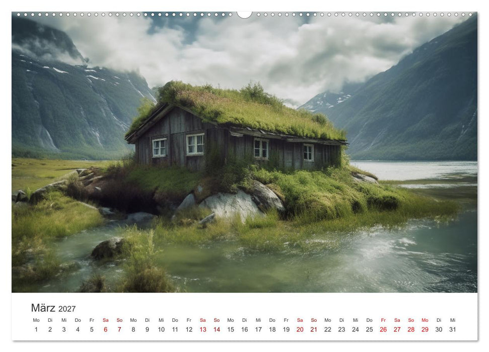 Hüttenzauber - Ein visueller Streifzug durch Norwegens Wildnis (CALVENDO Premium Wandkalender 2027)