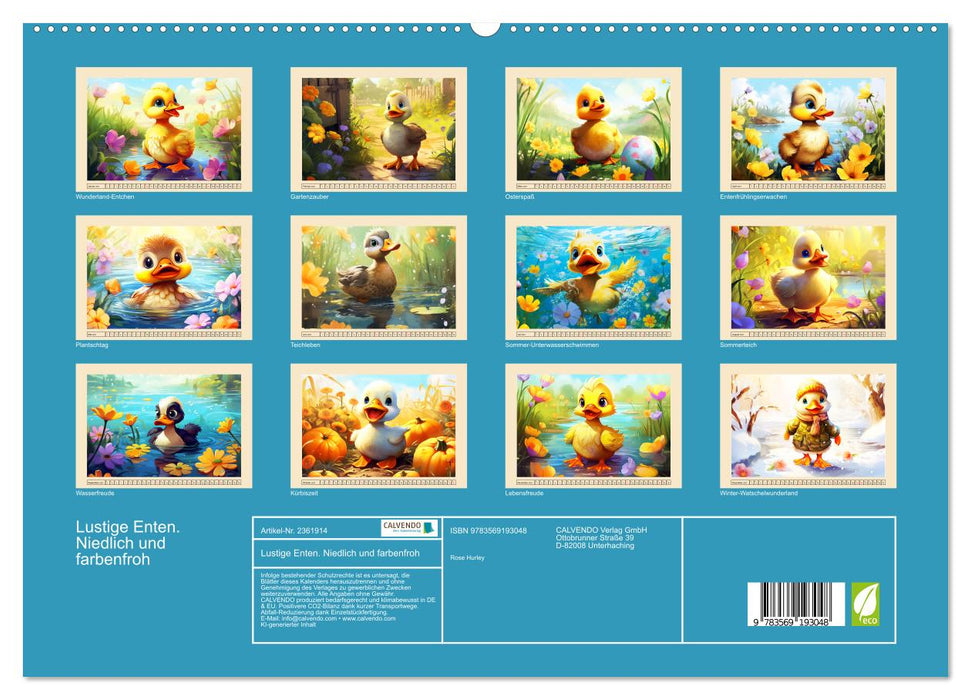 Lustige Enten. Niedlich und farbenfroh (CALVENDO Premium Wandkalender 2027)