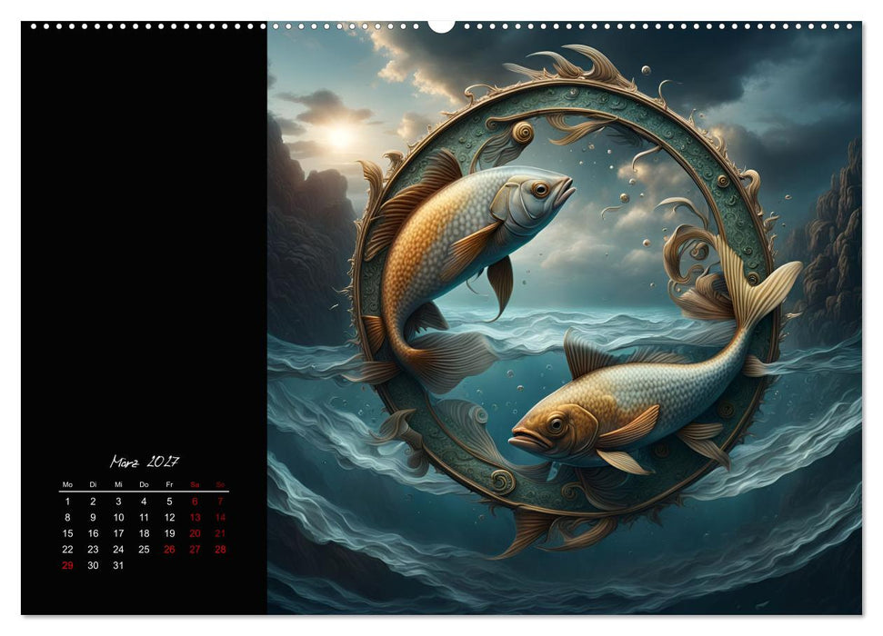 KI Tierkreiszeichen (CALVENDO Premium Wandkalender 2027)