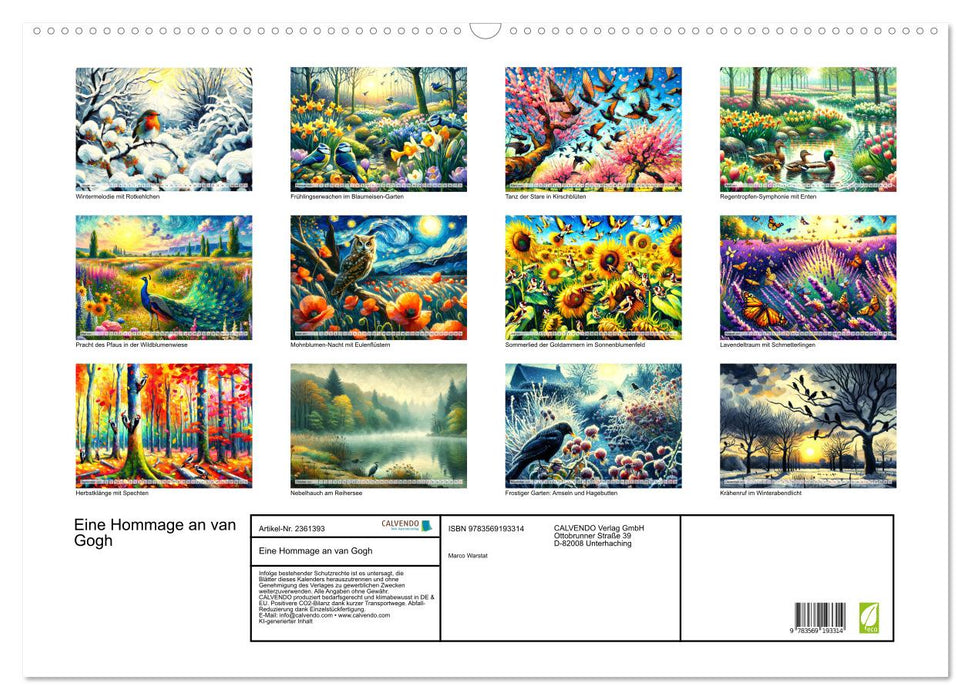 Eine Hommage an van Gogh (CALVENDO Wandkalender 2027)