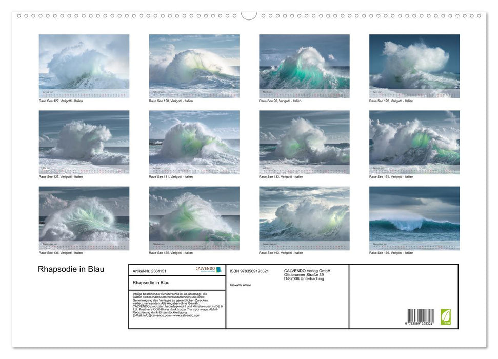 Rhapsodie in Blau (CALVENDO Wandkalender 2027)