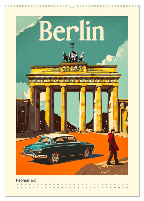Metropolen Retro-Kalender (CALVENDO Premium Wandkalender 2027)