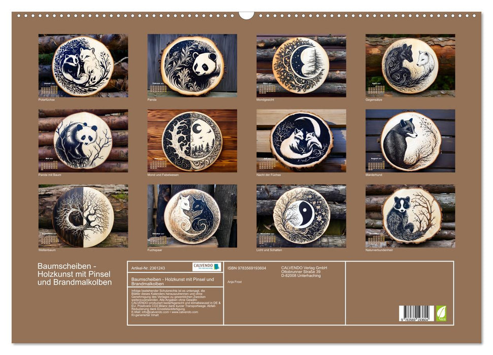 Baumscheiben - Holzkunst mit Pinsel und Brandmalkolben (CALVENDO Wandkalender 2027)