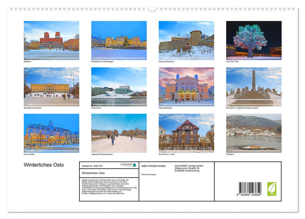 Winterliches Oslo (CALVENDO Premium Wandkalender 2027)