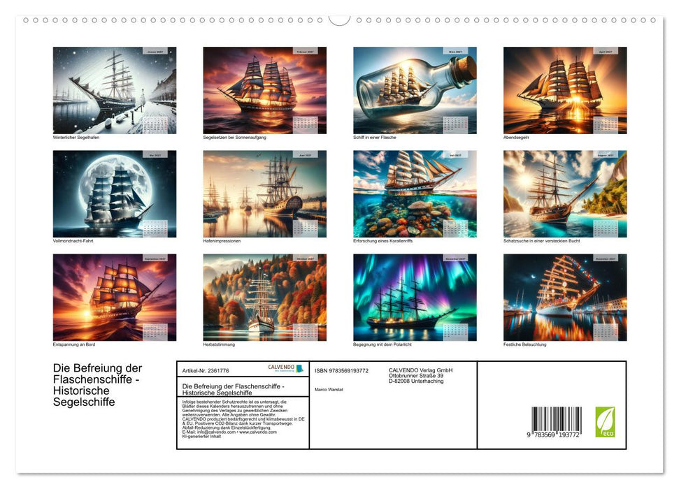 Die Befreiung der Flaschenschiffe - Historische Segelschiffe (CALVENDO Premium Wandkalender 2027)