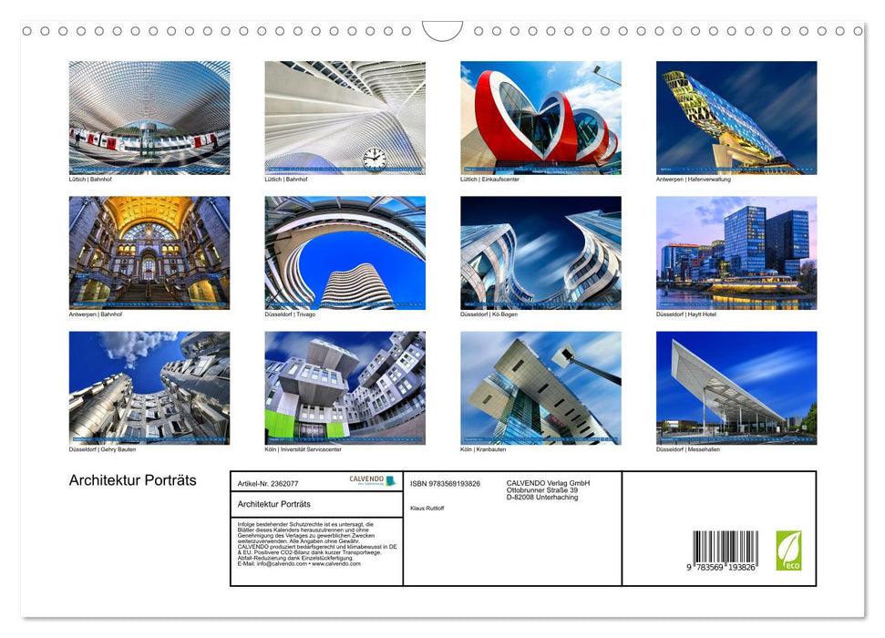 Architektur Porträts (CALVENDO Wandkalender 2027)
