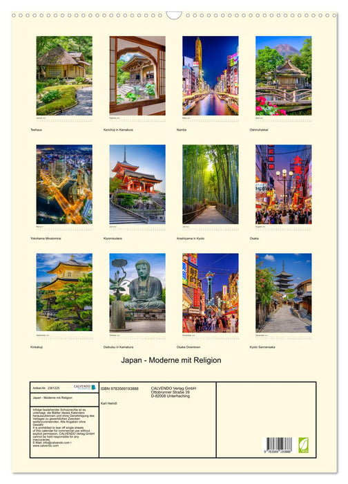 Japan - Moderne mit Religion (CALVENDO Wandkalender 2027)